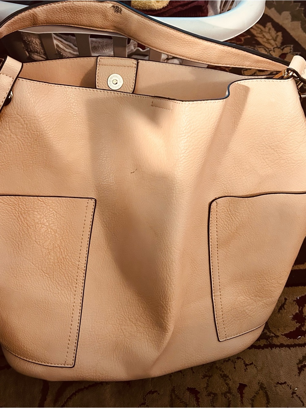 Classic Women's Leather Tote Bag in Light tan